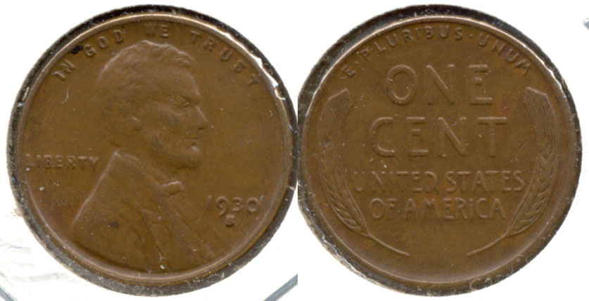 1930-S Lincoln Cent AU-50 a