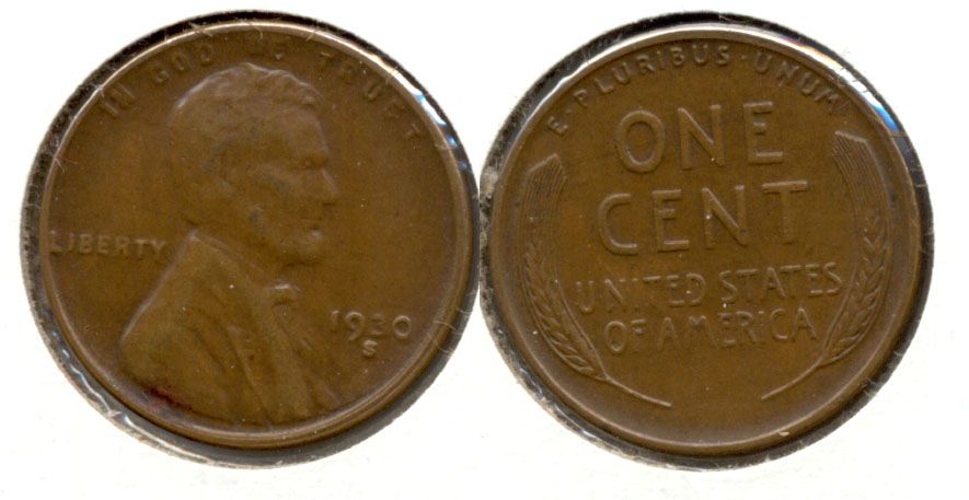 1930-S Lincoln Cent AU-50 c