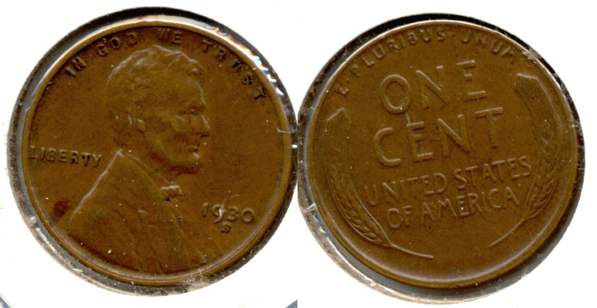 1930-S Lincoln Cent AU-50 g