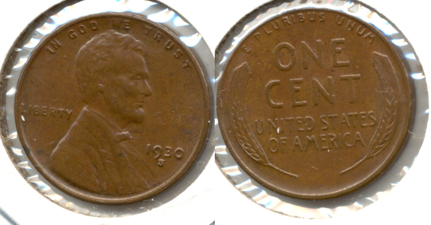 1930-S Lincoln Cent AU-55 e