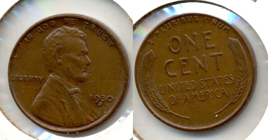 1930-S Lincoln Cent AU-55 h
