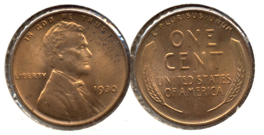 1930 Lincoln Cent MS-60 Red Brown e