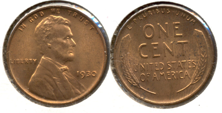 1930 Lincoln Cent MS-60 Red
