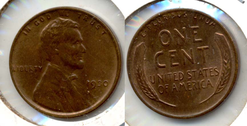 1930 Lincoln Cent MS-63 Brown a