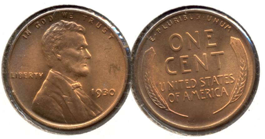 1930 Lincoln Cent MS-63 Red Brown ad