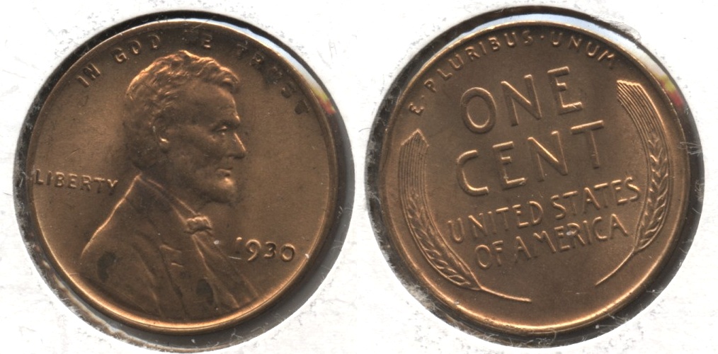 1930 Lincoln Cent MS-63 Red Brown #af