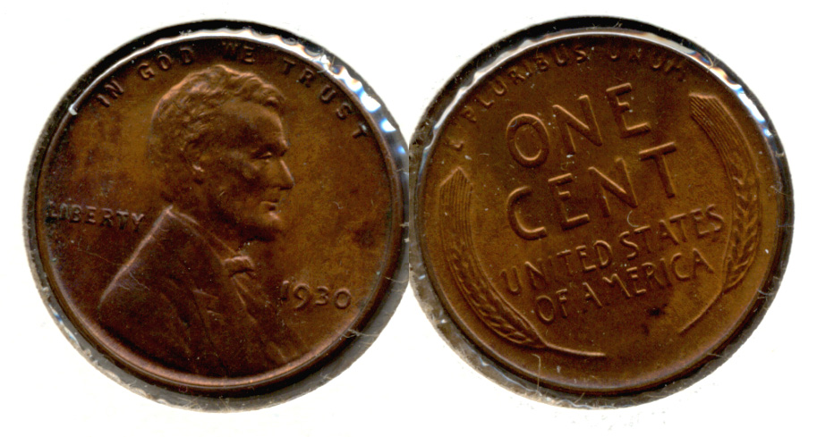 1930 Lincoln Cent MS-63 Red Brown g