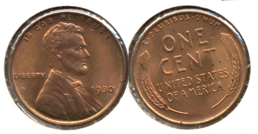 1930 Lincoln Cent MS-63 Red Brown z