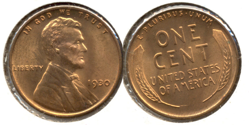 1930 Lincoln Cent MS-63 Red