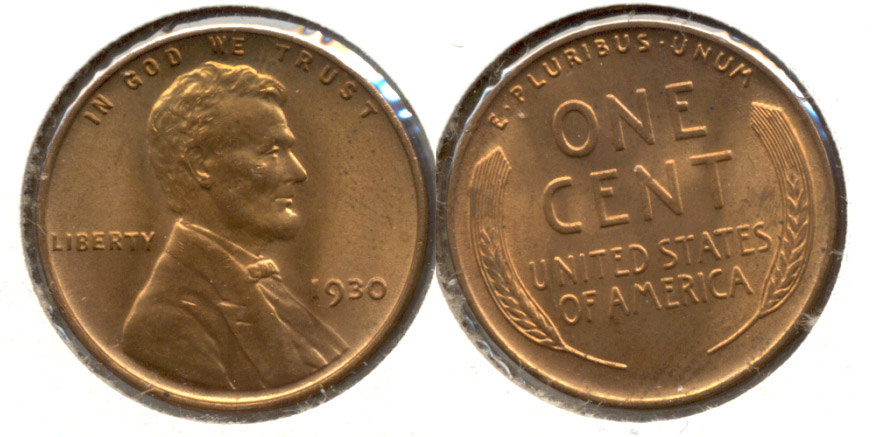 1930 Lincoln Cent MS-63 Red a