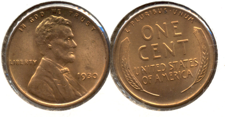 1930 Lincoln Cent MS-63 Red e