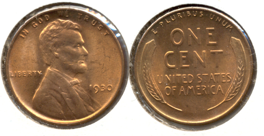 1930 Lincoln Cent MS-63 Red f