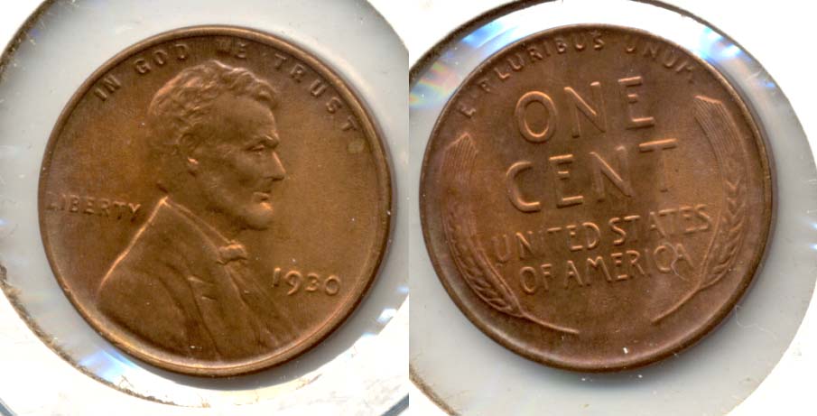 1930 Lincoln Cent MS-64 Red Brown