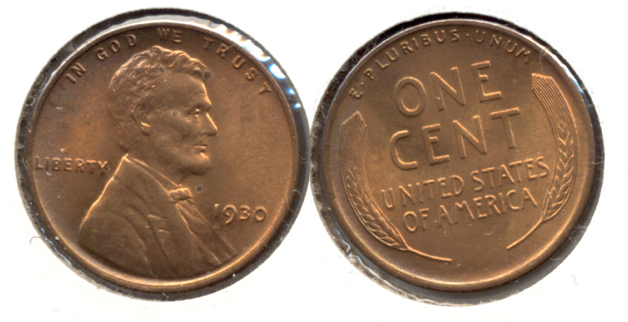1930 Lincoln Cent MS-64 Red Brown g