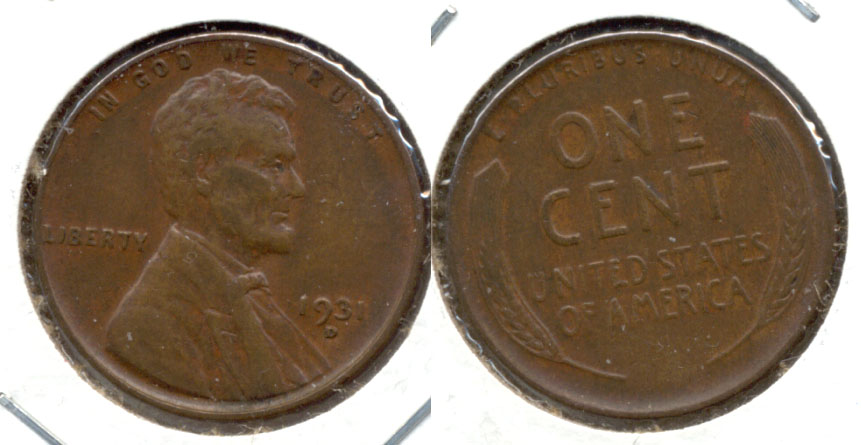 1931-D Lincoln Cent AU-50 f
