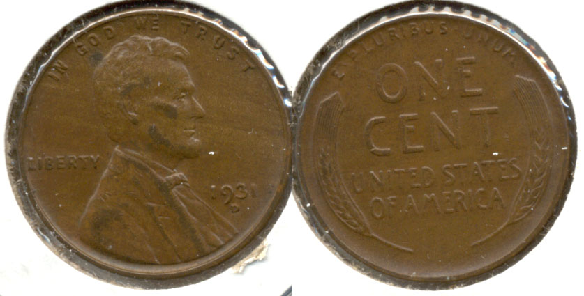 1931-D Lincoln Cent AU-55 f
