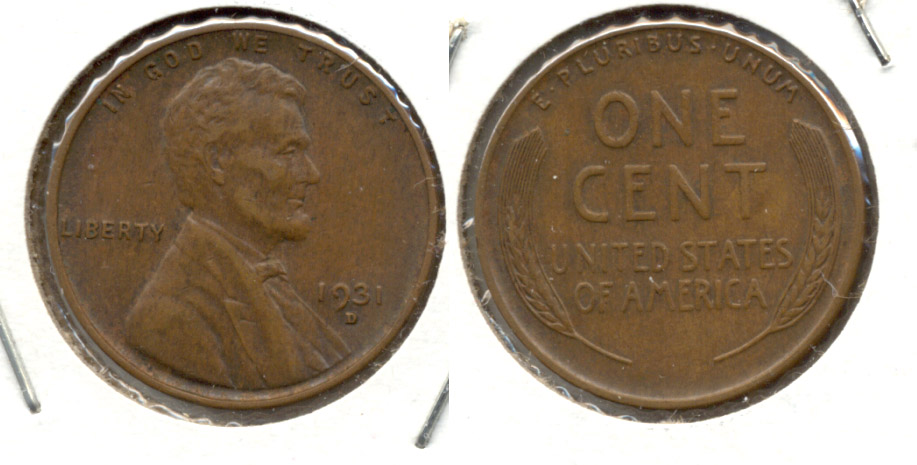 1931-D Lincoln Cent EF-40 d