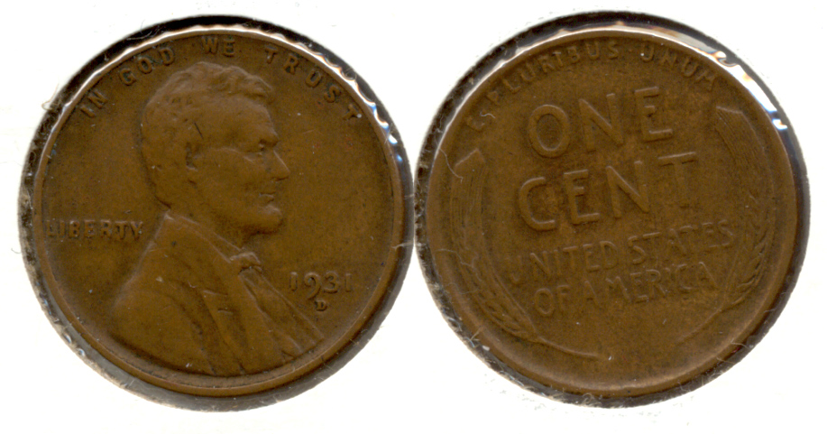 1931-D Lincoln Cent EF-40 h