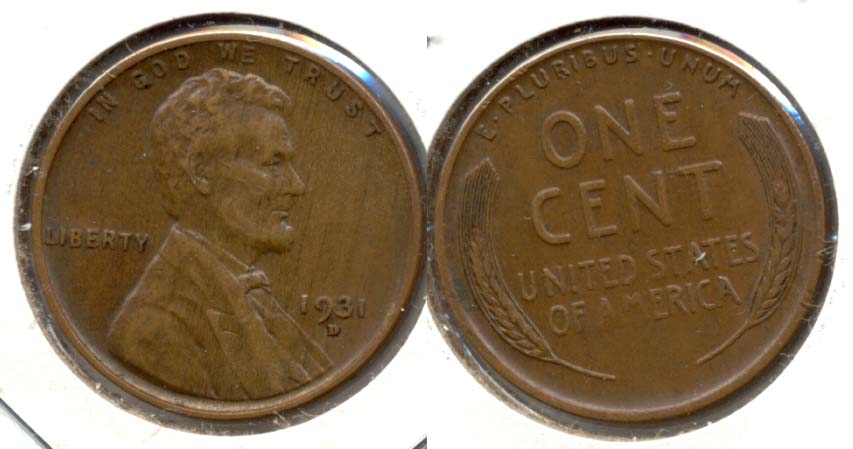 1931-D Lincoln Cent EF-45 f