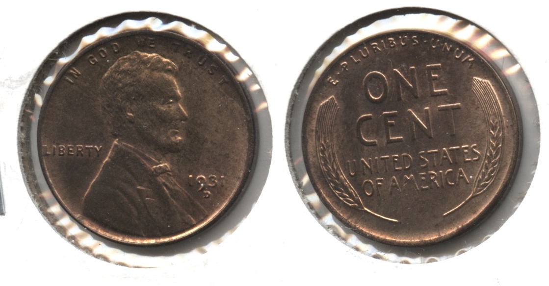 1931-D Lincoln Cent MS-63 Red Brown