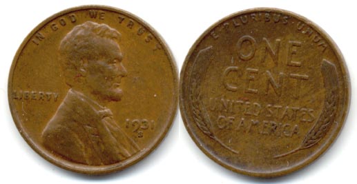 1931-S Lincoln Cent EF-40 a