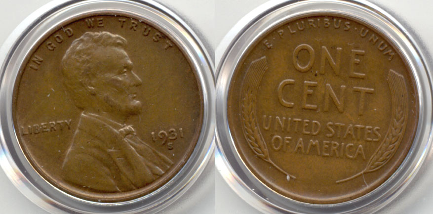 1931-S Lincoln Cent EF-40 b