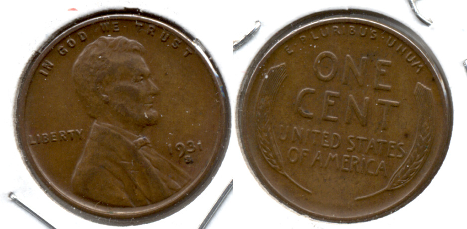 1931-S Lincoln Cent EF-40 f