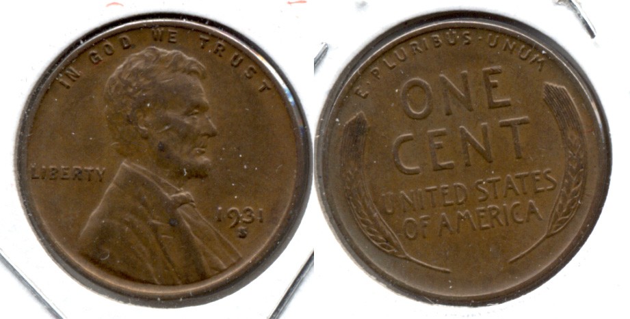 1931-S Lincoln Cent EF-40 g