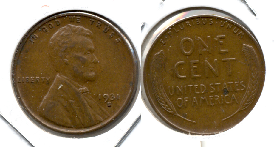 1931-S Lincoln Cent EF-40 h