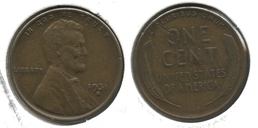 1931-S Lincoln Cent EF-40 #n Marks