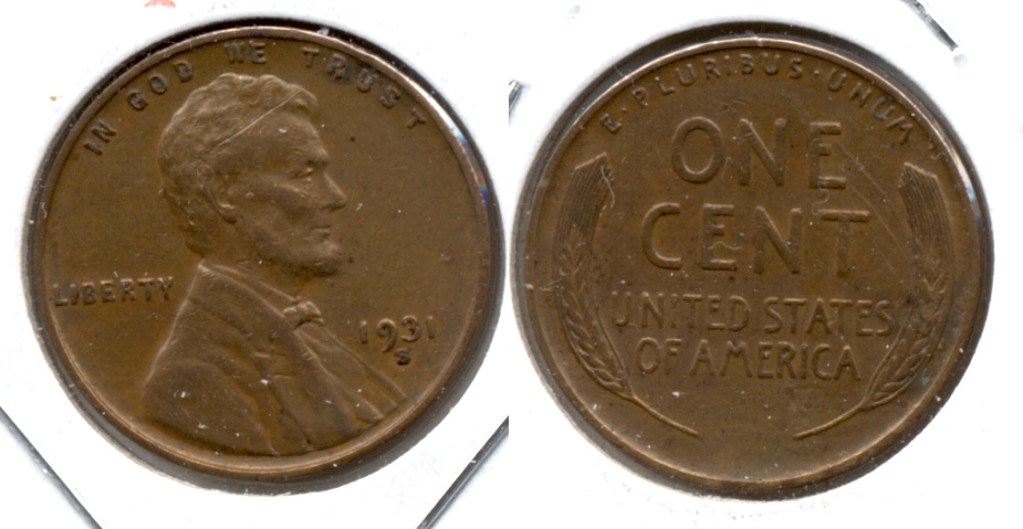 1931-S Lincoln Cent VF-30 b