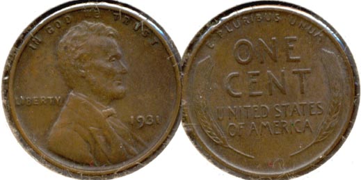 1931 Lincoln Cent AU-50