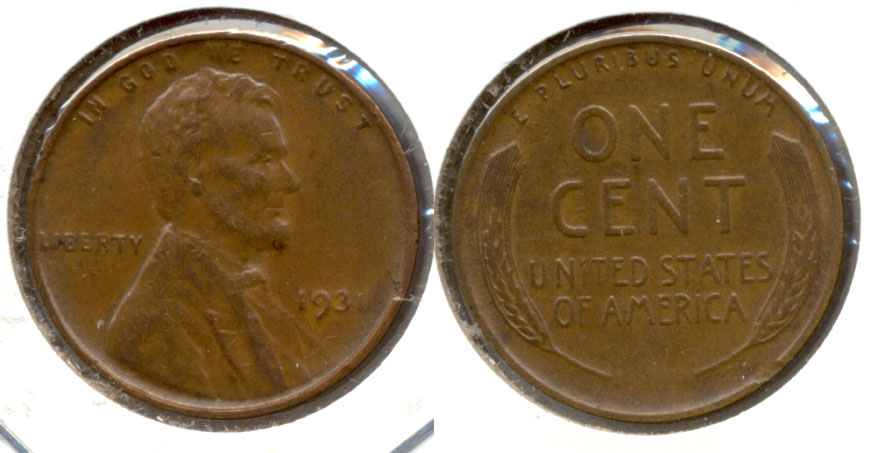 1931 Lincoln Cent AU-50 d