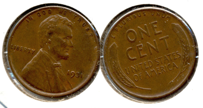 1931 Lincoln Cent AU-50 e