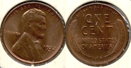 1932-D Lincoln Cent MS-60 Red Brwon a