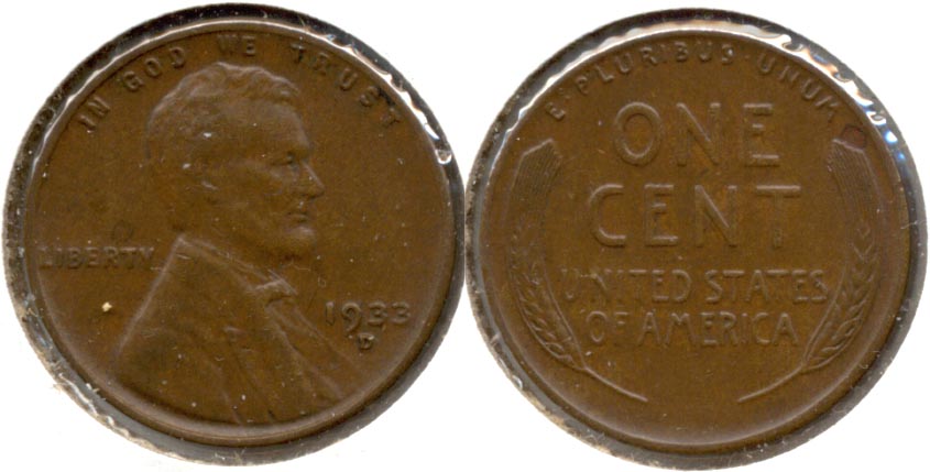 1933-D Lincoln Cent AU-50 a