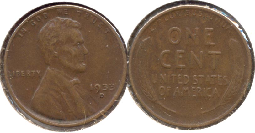 1933-D Lincoln Cent AU-50 b