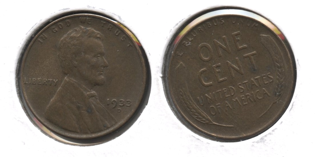 1933-D Lincoln Cent AU-50 #e