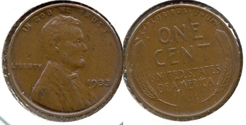 1933 Lincoln Cent AU-55 a