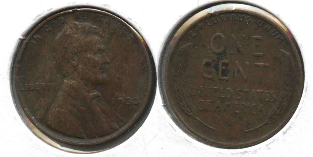 1933 Lincoln Cent EF-40 Reverse Matter