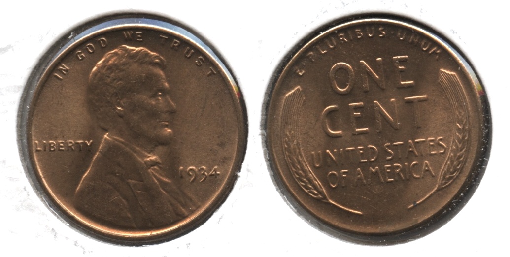 1934 Lincoln Cent MS-63 Red #b