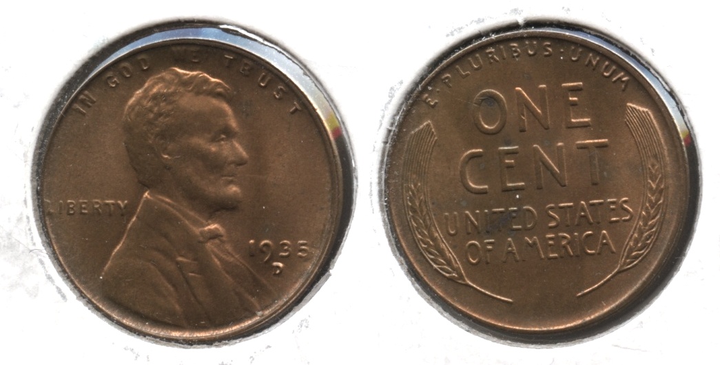 1935-D Lincoln Cent MS-61 Red Brown