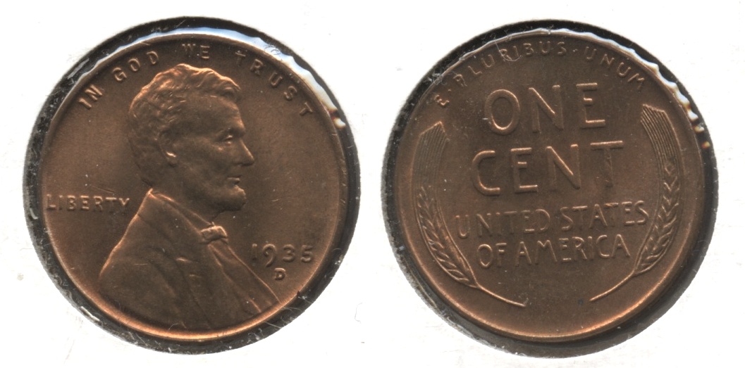 1935-D Lincoln Cent MS-63 Red Brown #a