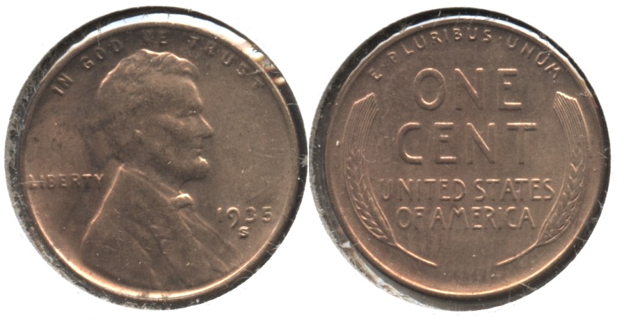 1935-S Lincoln Cent MS-61 Red