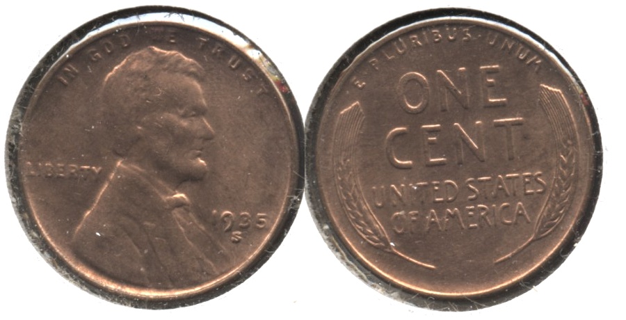 1935-S Lincoln Cent MS-62 Red #b