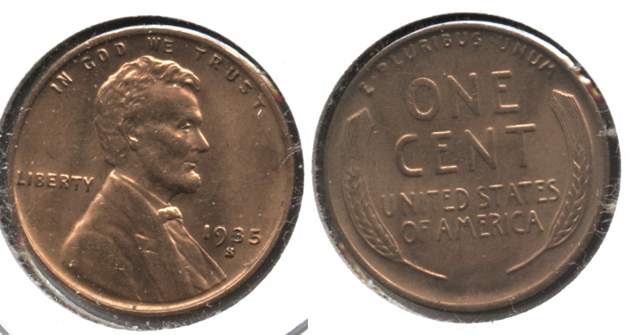 1935-S Lincoln Cent MS-62 Red #c