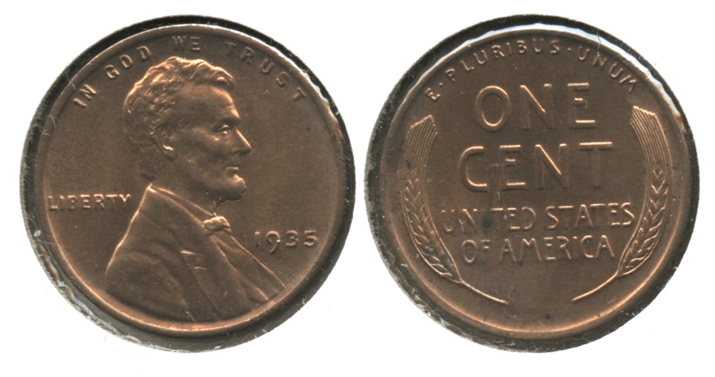 1935 Lincoln Cent MS-60 Red