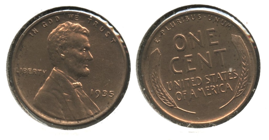 1935 Lincoln Cent MS-60 Red #e