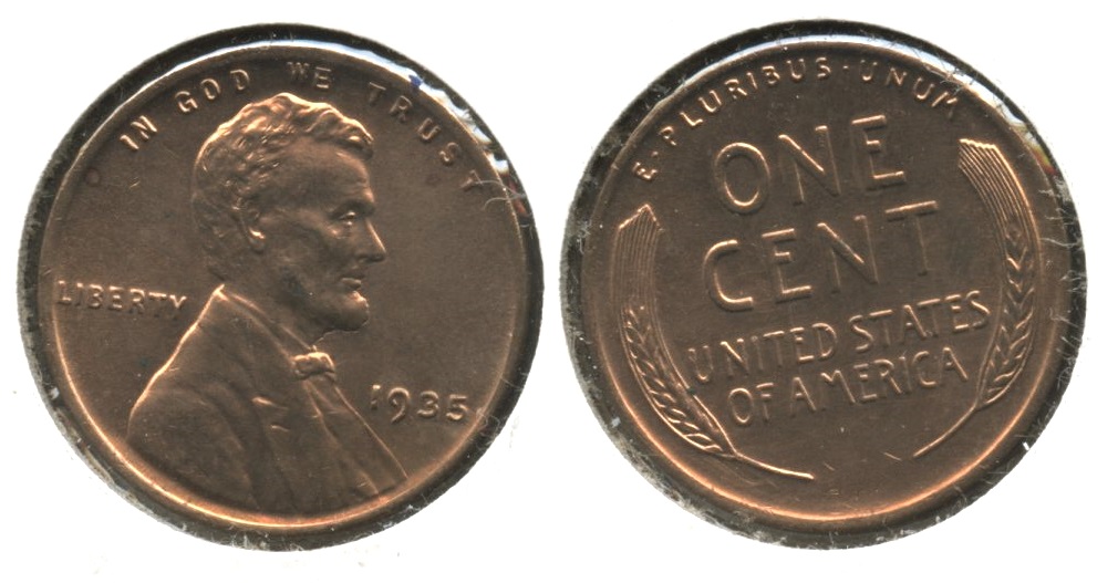 1935 Lincoln Cent MS-60 Red #f
