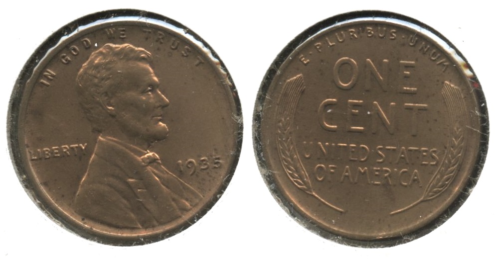 1935 Lincoln Cent MS-63 Red Brown